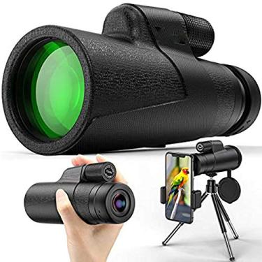 Imagem de Telescópio monocular com zoom 12x50 para smartphone, monocular de alta definição para astronomia de observação de pássaros