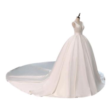 Imagem de Vestido De Noiva Modelo Decote Profundo Helena + Anágua