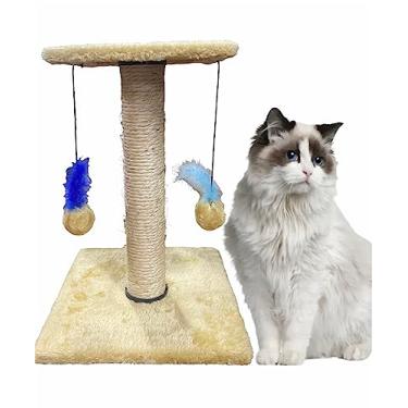 Imagem de Arranhador Gato Poste Com Brinquedo Duplo Top Gun (Bege)