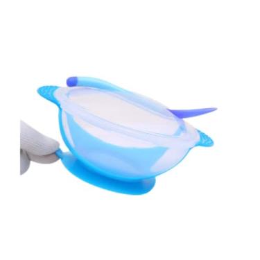 Imagem de CATERPLAN Kit Pratinho Infantil Bebê Prato Com Ventosa c/Talher (AZUL)