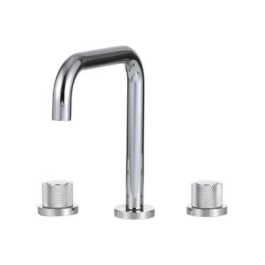 Imagem de Torneira Para Banheiro Misturador Duplo Comando Grajaú Pingoo.casa - Prata