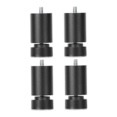 Imagem de 4 pés de mesa de de sofá, substituição profissional M10, de armação de cama de rosca M10, de móveis de metal para mesas de café, preto 8cm