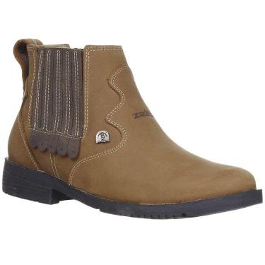 Imagem de Botina Feminina Bico Redondo Marrom com Franja Zebu 31108