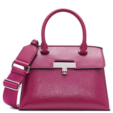 Imagem de Calvin Klein Bolsa tiracolo feminina Becky Mini – 2 em 1, couro vegano, 2 bolsos, Raspberry Radiance, One Size