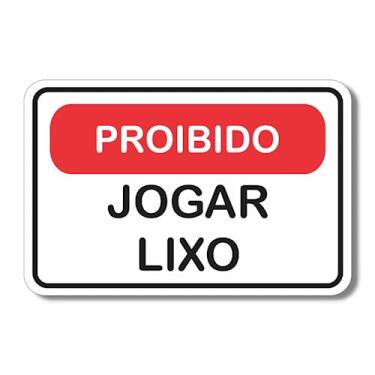 Imagem de Placa de Sinalização Aviso Proibido Jogar Lixo 20x13 cm