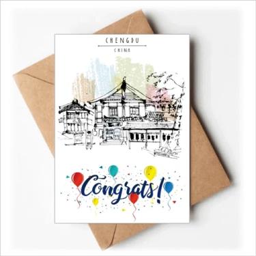 Imagem de DIYthinker Um pequeno centro em Chengdu da China Cartões de casamento parabéns envelopes de saudação