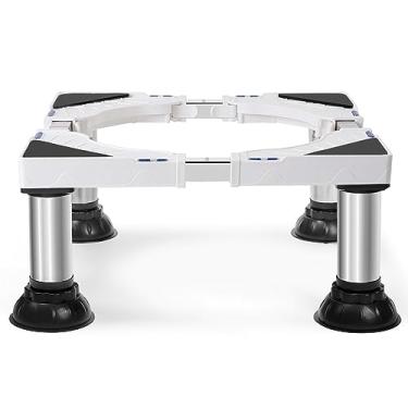 Imagem de Nefish Suporte de mini geladeira com 4 pés fortes de altura 17,7 cm - 21,3 cm suporte ajustável para lavadora e secadora suporte de máquina de lavar roupa resistente base base universal