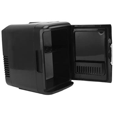 Imagem de Geladeira Pequena para Maquiagem, 100‑240 V Minigeladeira para Carro Aquecedor ABS Prática 6 Latas para Viagens (Plugue dos EUA)