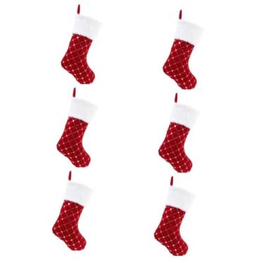 Imagem de Abaodam 6 Peças De Lantejoulas Para Meia De Natal Saco De Doces Para Festa De Natal Presentes Meias De Natal Decoração Meias Grandes De Natal Saco De Doces De Natal Saco De