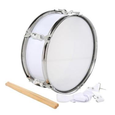 Imagem de Tambor de caixa de 13 "com alça de ombro, instrumento de percussão leve, instrumentos musicais para crianças, meninos e meninas, branco