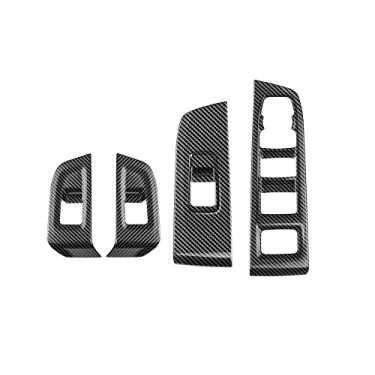 Imagem de APEXRA Painel de elevação de janela de porta de carro, interruptor de vidro, para Chevrolet suburbano/Tahoe 2021 2022 2023 acessórios, protetor de estilo adesivo de peças automotivas (fibra de carbono)