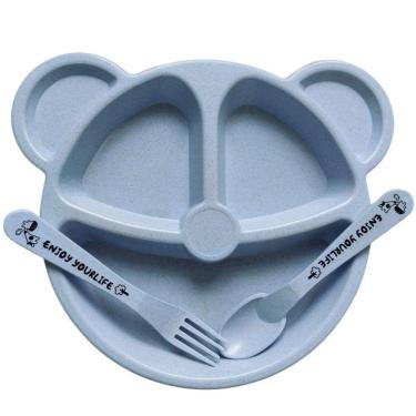 Imagem de Prato Infantil Ursinho com Divisórias - Biodegradável - 20cm