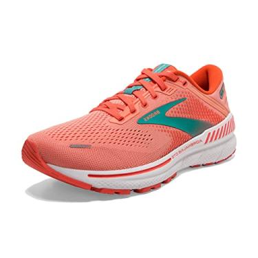 Imagem de Brooks Tênis de corrida feminino Adrenaline GTS 22 Supportive, Coral/Latigo Bay/Branco, 38