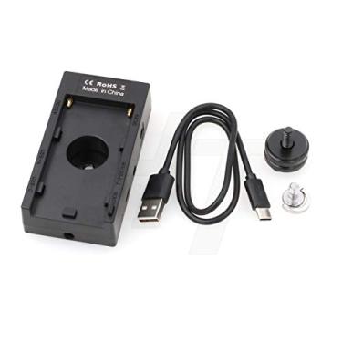 Imagem de HangTon NP-F970 Placa de montagem de bateria 12V 8V DC 5V 9V USB tipo C A adaptador de alimentação de saída para monitor de câmera DSLR, interruptor liga/desliga, carregador NP-F (com parafuso de