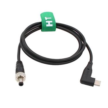 Imagem de HangTon Cabo de alimentação PD QC de 12V para Atomos Ninja V, SmallHD 702 Touch, dispositivos de vídeo PIX-E7, monitor USB C para bloqueio DC ângulo reto 30 cm