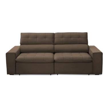 Imagem de Sofa 2 Lugares Retratil Reclinavel Atenas 2,50 M Suede Marrom - Shop D