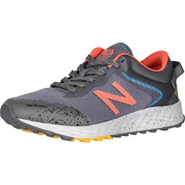 Imagem de New Balance Tênis de corrida feminino Fresh Foam Arishi Trail V1 Trail, Castlerock/Varsity Gold/Toro Vermelho, 8.5