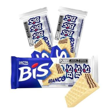 Imagem de Bis Chocolate Branco Lacta Kit 3 Caixas Com 16 Unidades