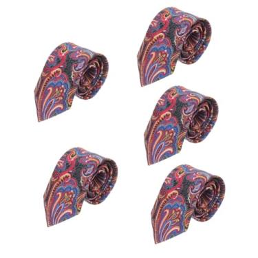 Imagem de KESYOO 5 Unidades amarrar gravata para homens suprimentos para festa de casamento o presente presentes rosa presente para namorado gravata gravatas de impressão cara