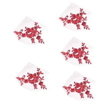 Imagem de Operitacx 5 Unidades Patch de renda bordada sacos de ferro no patch ferro em manchas de flores ferro para roupas decoração de roupas flor de ferro em patch broca quente o ferro
