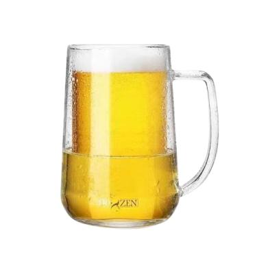 Imagem de YMYL Caneca de cerveja de vidro de 473 ml com alça, canecas de cerveja clássicas para freezer, copos de cerveja grandes e pesados para vinho, café, chá, coquetel