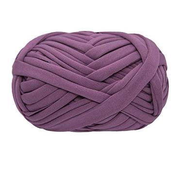 Imagem de Camiseta fio de tricô tecido de crochê pano para mão de verão bolsa diy cobertor almofada projetos de crochê 100g (##12 vermelho)