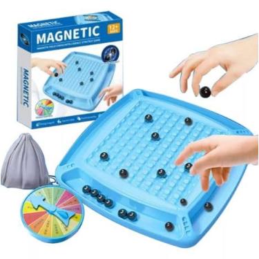 Imagem de Jogo Batalha magnética, jogos de tabuleiro de xadrez educativos, jogo de tabuleiro de xadrez portátil, conjunto de pedras magnéticas.