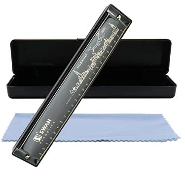 Imagem de Harmônica boca órgão harpa armônica 24 furos chave de C diatônico blues polifônico harmônica instrumento musical profissional para crianças adultos presente iniciante