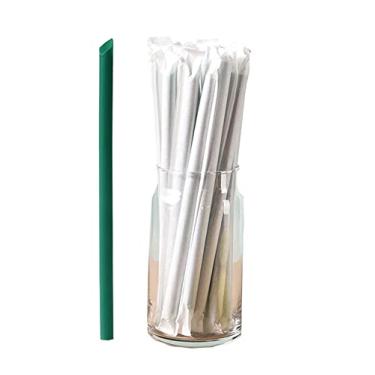 Imagem de Pacote de 100 canudos de papel descartáveis ecologicamente corretos canudos de plástico para restaurante, bar, casa, embalagem individual-26 * 1,2 cm