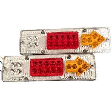 Imagem de Par de Lanterna Traseira Led 29,5cm Caminhão Carreta Seta Ré Freio