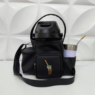 Imagem de Mateira para Levar Tererê Personalizada Cuia Cor Preta - Coutre Bolsas