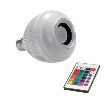 Imagem de Caixa De Som Bluetooth Lâmpada Led Com Controle