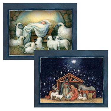 Imagem de Lang Conjunto sortido de cartão de Natal Susan Winget, 14 x 17 cm, 2 por caixa, 18 cartões e 19 envelopes (1008105) da Nativity
