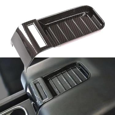 Imagem de FINMOKAL Acabamento Da Tampa Da Caixa Do Apoio De Braço Interno De Fibra De Carbono Para Toyota Tundra 2014-2020 Preto, Fibra De Carbono