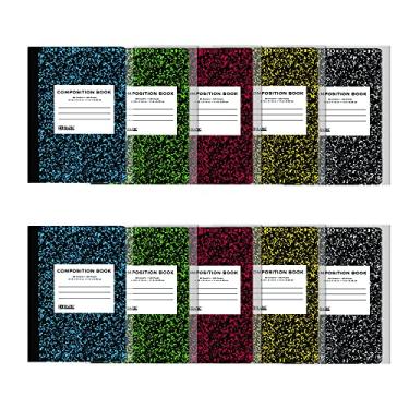 Imagem de BAZIC Livro de composição de mármore pequeno, 11,4 x 8,3 cm, tamanho memorando, encadernado lateral, 80 folhas, caderno pessoal de bolso pequeno, cadernos de cores sortidas, 2 pacotes