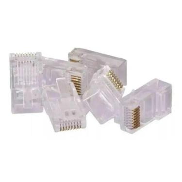Imagem de Conector RJ45 Macho Transparente  Cat.5e U/UTP  10 Un. - Global