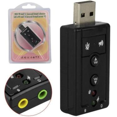 Imagem de Placa De Som Usb 7.1 Canais Adaptador Audio Pc Notebook - Shinka