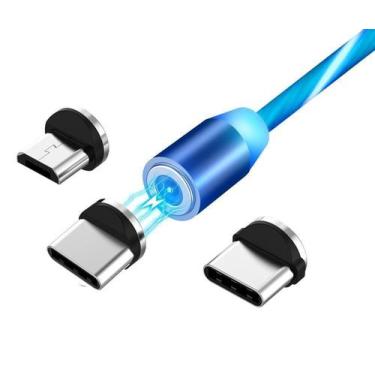 Imagem de Cabo Magnetico Ima Carregador Com Luz Gamer - X-Cable, Lightning,usb, 