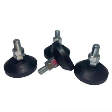 Imagem de Kit 5 pé nivelador/sapata de borracha 5cm parafuso 3/8 polegada - VABA