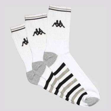 Imagem de Kit Meia Kappa 3 Pares Comfort Cano Médio Branca, Único