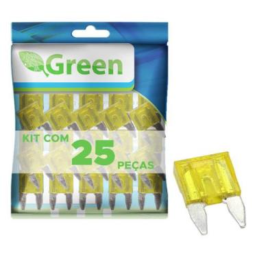 Imagem de 25x Fusível Automotivo Lâmina Mini Kit Com 25 Peças 20amp - GREEN, 045