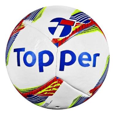 Imagem de Bola Society Topper Samba Sintética Pro, Amarelo, Vermelho, Azul