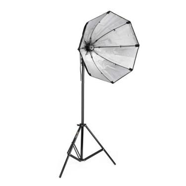 Imagem de Kit Softbox Octogonal para estúdio 60cm + Bolsa + Tripé 2m  - TUDOPRAF