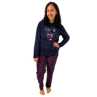 Imagem de Pijama Feminino Inverno Longo Soft Majestosa Fleece Adulto - Victory, 