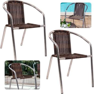 Imagem de Kit 2 Cadeiras Alumínio Fibra Varanda Externa Jardim - Artfine Garden,