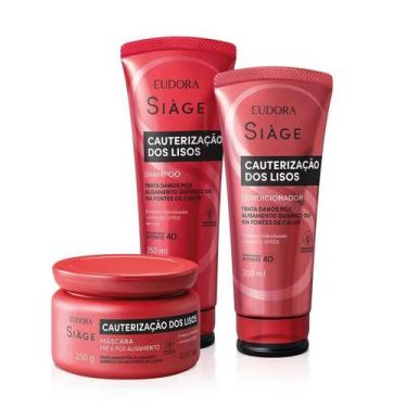 Imagem de Kit Eudora Siáge Cauterização Lisos Shampoo+Cond+Máscara
