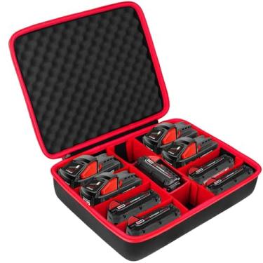 Imagem de khanka Suporte rígido de caixa de armazenamento de bateria, estojo de transporte de substituição para Milwaukee M12 M18 18V e carregador – comporta bateria de 12V M18 18V 2.0/3.0/4.0/5.0/6.0/6.5/8/9.0