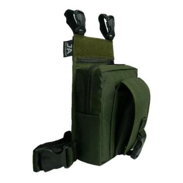 Imagem de Bornal Tático de Perna com Porta Magazine Duplo Verde - J.A Rio Milita