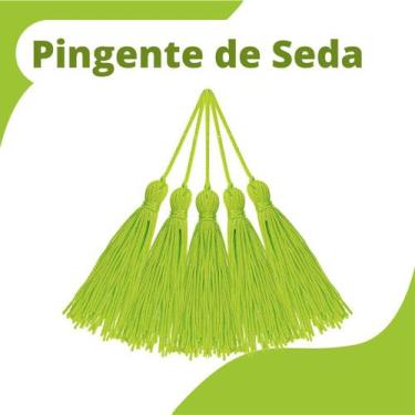 Imagem de Pingente De Seda Tassel - Franja - Verde Folha - Com 20 Unidades - Nyb
