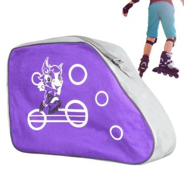 Imagem de Bolsas de patins para mulheres,Bolsa de skate | Bolsa de patinação artística respirável Bolsa de skate em linha Acessórios para patins | Mochila ajustável para patins, bolsa para patins de para treina